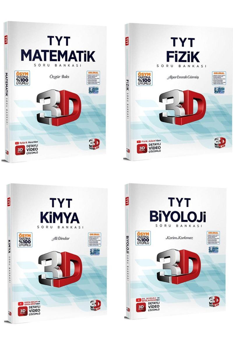 3D 2023 Tyt Matematik Fizik Kimya Biyoloji Dörtlü Soru Bankası Seti