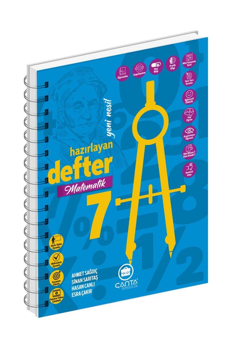 7.Sınıf Defter Matematik Okula Yardımcı Hazırlayan Defter Çanta Yayınları