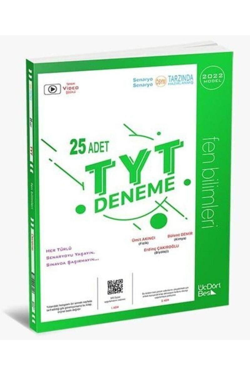 345- Tyt Fen Bilimleri 25 Adet Deneme Üçdörtbeş Yayınları 2022