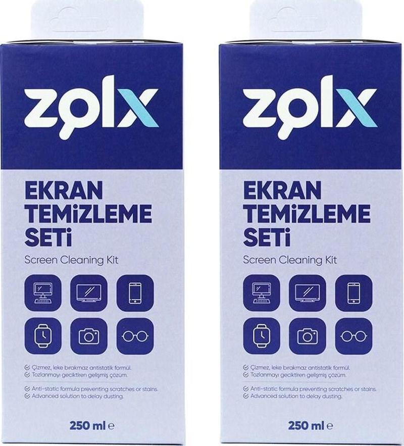 Ekran Temizleme Seti 250 ml - 2 Adet (Mikrofiber Bez)