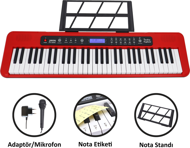 CTK-3000 RD 61 Tuş Hassasiyetli Org-Kırmızı(5 Oktav)