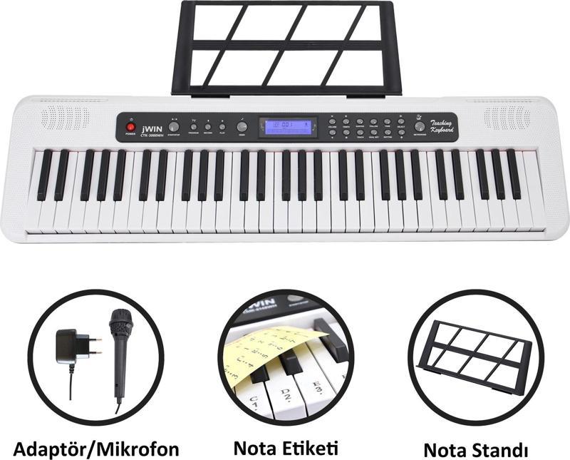 CTK-3000 WH 61 Tuş Hassasiyetli 5 Oktav Org(Beyaz)