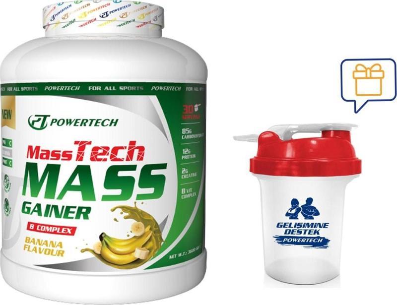 Masstech Mass Gainer 3600 gr Muz Aromalı Kilo Almaya Yardımcı Karbonhidrat Tozu