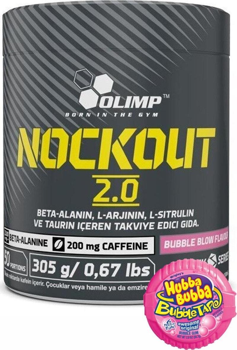 Nockout 2.0 Sakız Aromalı 305 Gr Arjinin Taurin Kafein Beta Alanin Karabiber Ekstresi