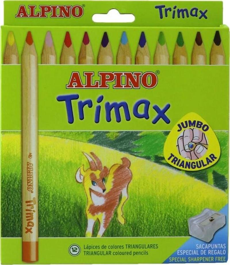 Kuru Boya Trimax Karton Kutu Jumbo Tam Boy Üçgen 12 Lİ