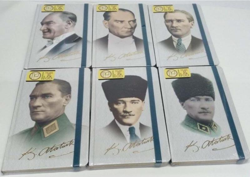 Atatürk Defter Çizgili İplik Dikiş Sert Kapak 120 Yaprak 13X21 Cm