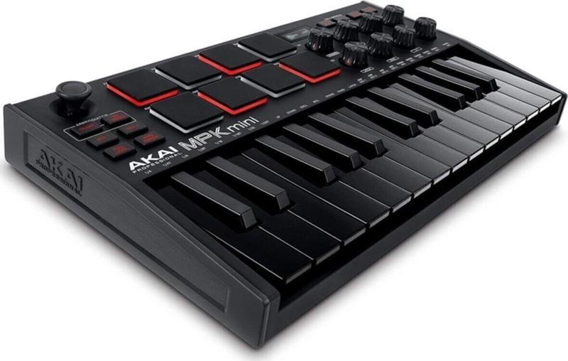 Bilge 20 Profesyonel Mpk Mini Mk3, 8 Arkadan Aydınlatmalı Davul Pedli 25 Tuşlu Usb Midi Klavye Denetleyici