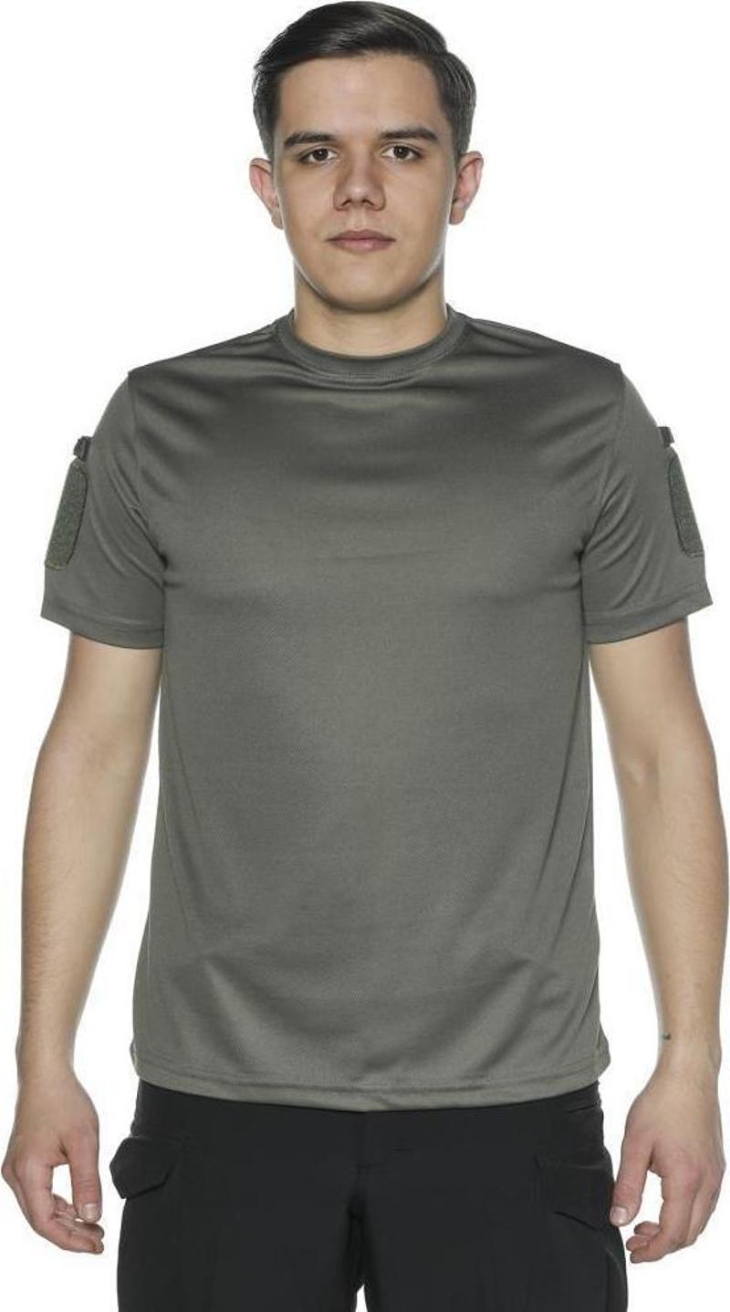 Yakasız Kısa Kol Tactical T-Shirt - Tişört