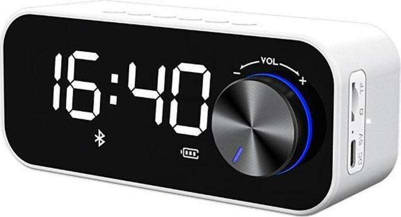 Çift Alarmlı Bluetooth ses topu bombası Speaker RSK-W11 FM/TF Dijital Saatli Wireless Hoparlör 3W