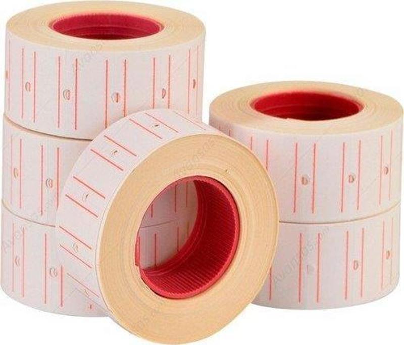 Makine Etiketi 12X21 Mm Çizgili Beyaz 800 Lü Mtx1221100800 (1 Paket 24 Rulo)