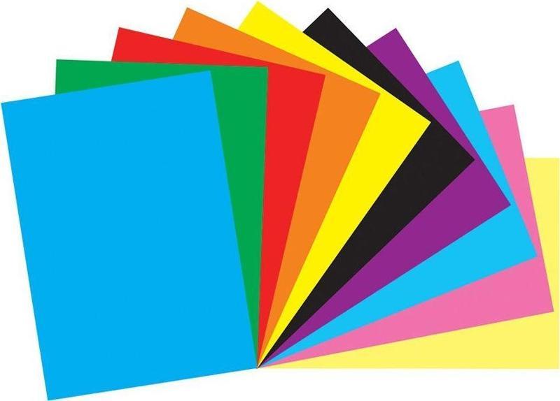 Renkli Mukavva 50X70 Cm 18 Li Karışık Fosforlu (1 Paket 18 Adet)