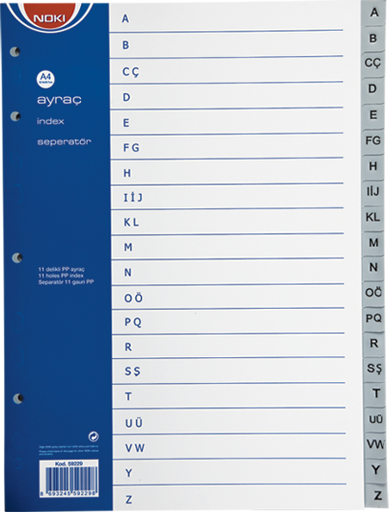 59229 Plastik Seperatör 1-29 Rakamlı