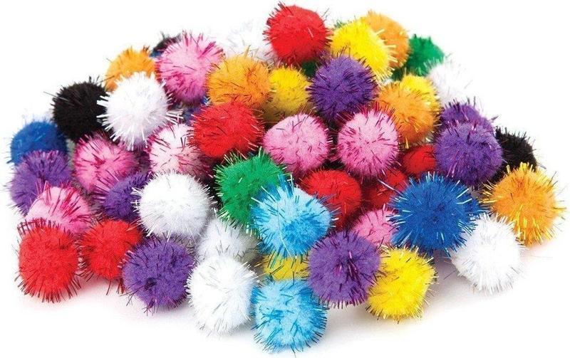 Pom Pom Karışık Metalik Ponpon 10Mm-20Mm-30Mm 00268