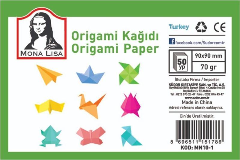 Monalisa Origami Kağıdı 90X90Mm 70Gram 50 Yaprak MN10-1 (4 Paket)