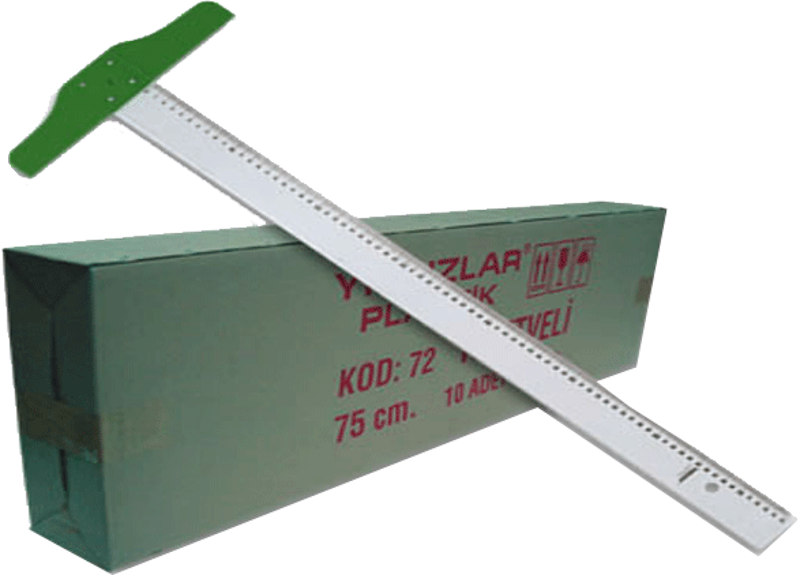 Kod:072 T Cetveli Plastik 75 Cm