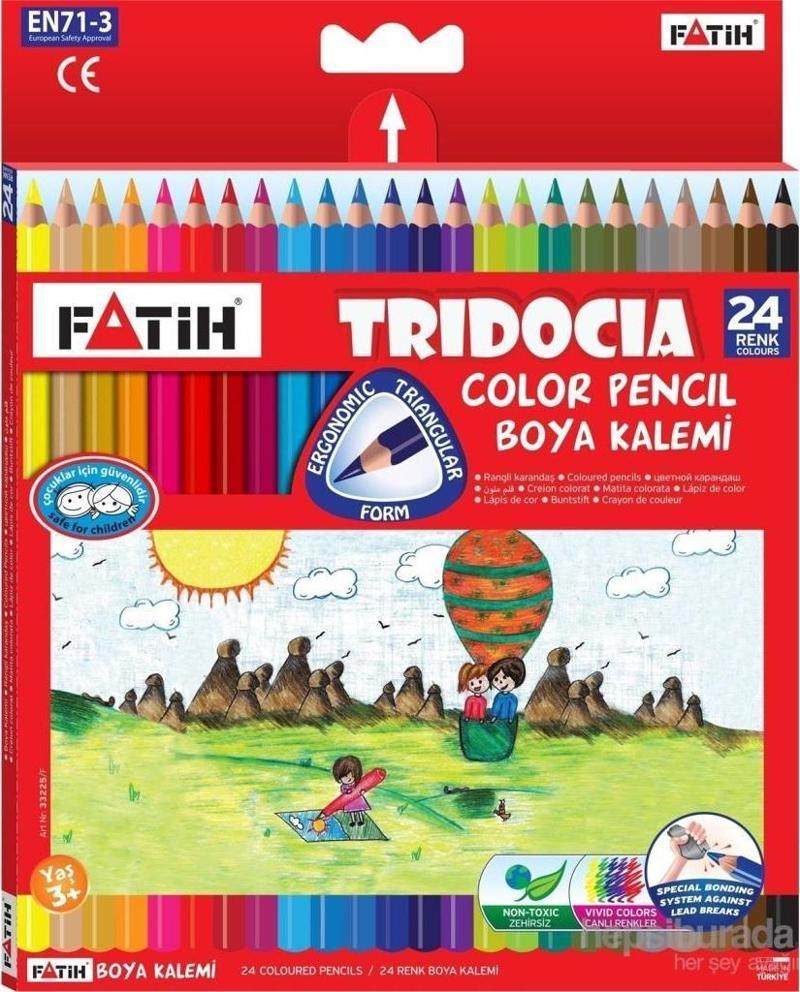 Üçgen Kuru Boya Kalemi 24 Renk Tam Boy Tridocıia Fa33260Kb24Rtb