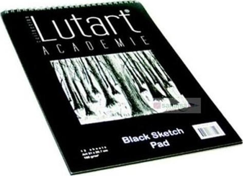 A4 Akademie Black Sketch Pad Siyah Renk Çizim Bloğu 12 Yaprak 160 Gram Siyah La-Sfa4