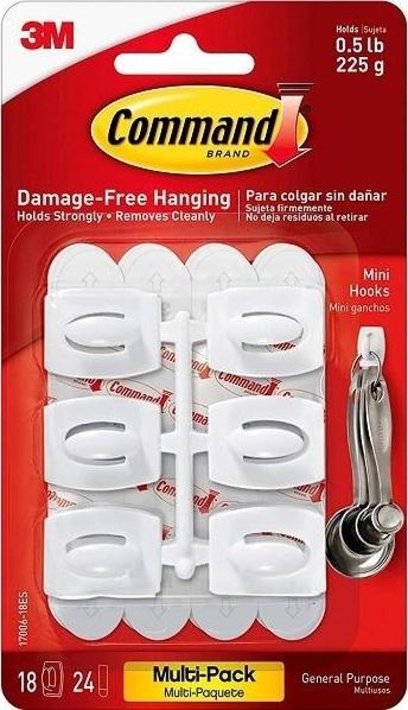 Command Mini Yapışkanlı Askı 225 Gram Kapasiteli (6 Lı Paket) 17006