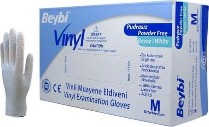 Vinill Muayene Eldiveni Pudrasız Medium (100 Lü Paket)