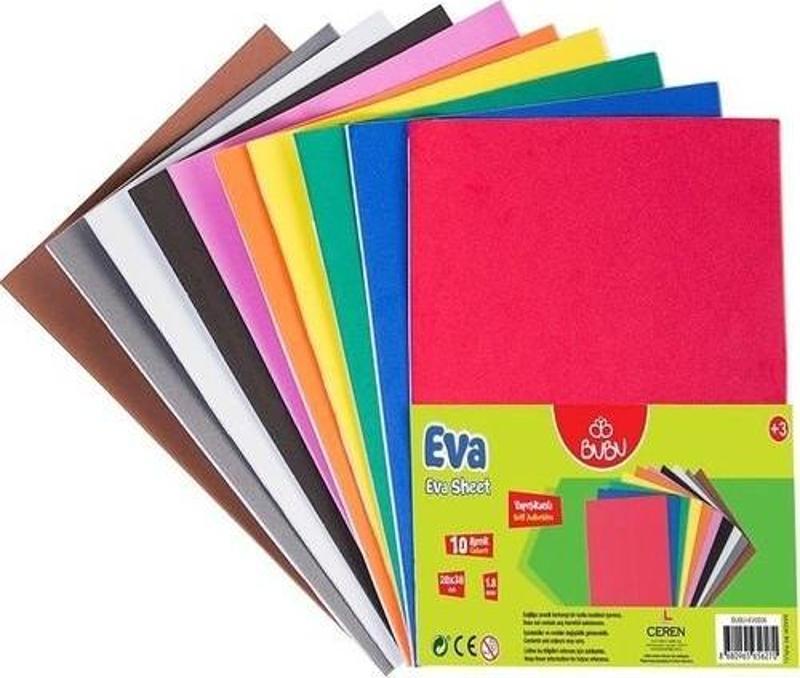 Eva Yapışkanlı 20X30Cm 10 Renk Bubu-Ev0036