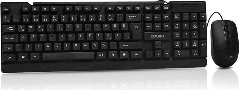 Türkçe Q Ev - Ofis Yüksek Tuşlu Kablolu Klavye Mouse Set Dk-Ac-Km1060
