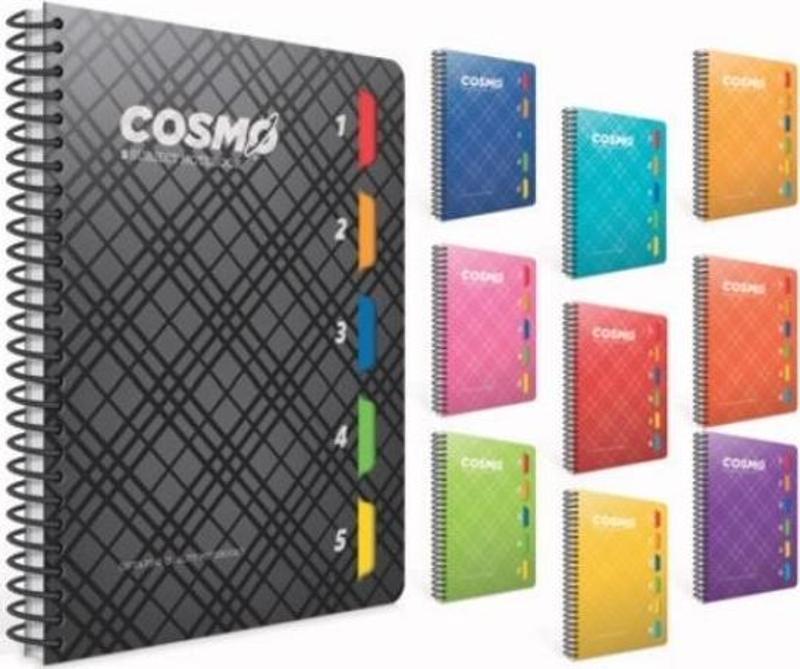 Cosmo A4 Spiralli 5 Seperatörlü Pp Kapak Defter 150 Yaprak Çizgili (2 Li Paket) 3984