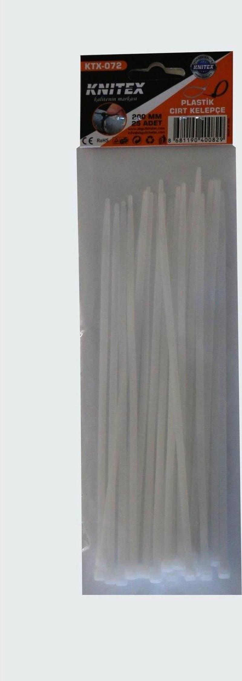 Plastik Beyaz Kelepçe 3,6 X 200Mm KTX-072 (25 Li Paket)