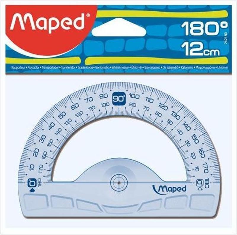 12 Cm Geometric Plastik Şeffaf Açı Ölçer 180° Derece 3154142421807