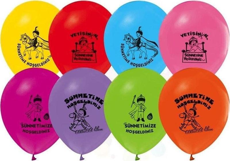 Balon Baskılı Sünnetime Hoşgeldiniz Karışık Npm-72112 (100 Lü Paket)