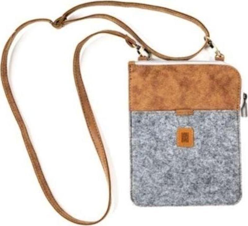 Messenger Askılı Keçe Çanta (Woven Felt Messenger Bag) Gri 538-04