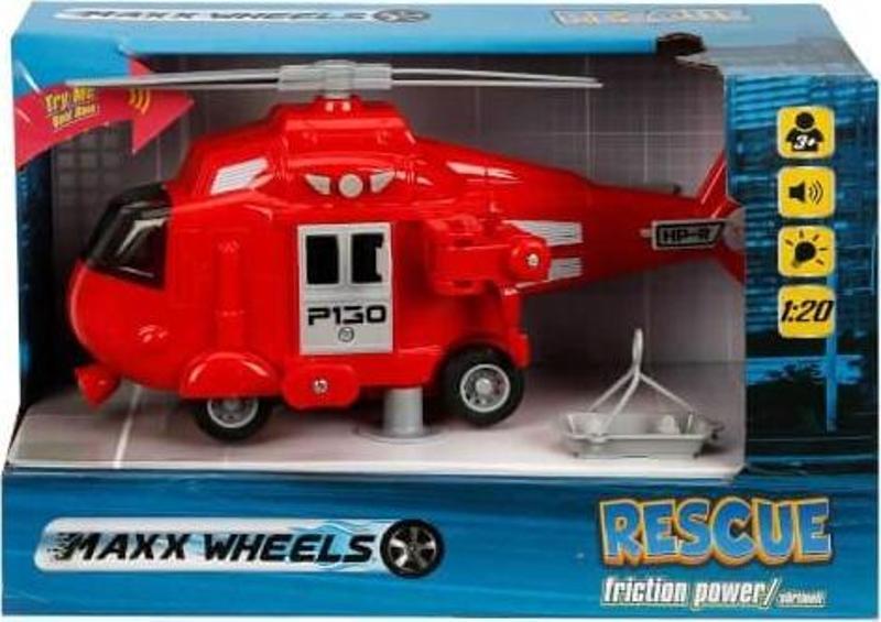 Oyuncak 1:20 Maxx Wheels Sesli ve Işıklı Kurtarma Helikopteri S01002320 (Karışık Renk 1 Adet)