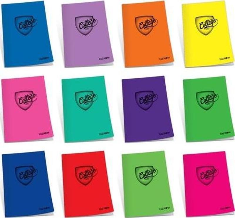 A5 College Defter Dikişli Plastik Kapak 40 Yaprak Kareli 40/4 (12 Li Paket)