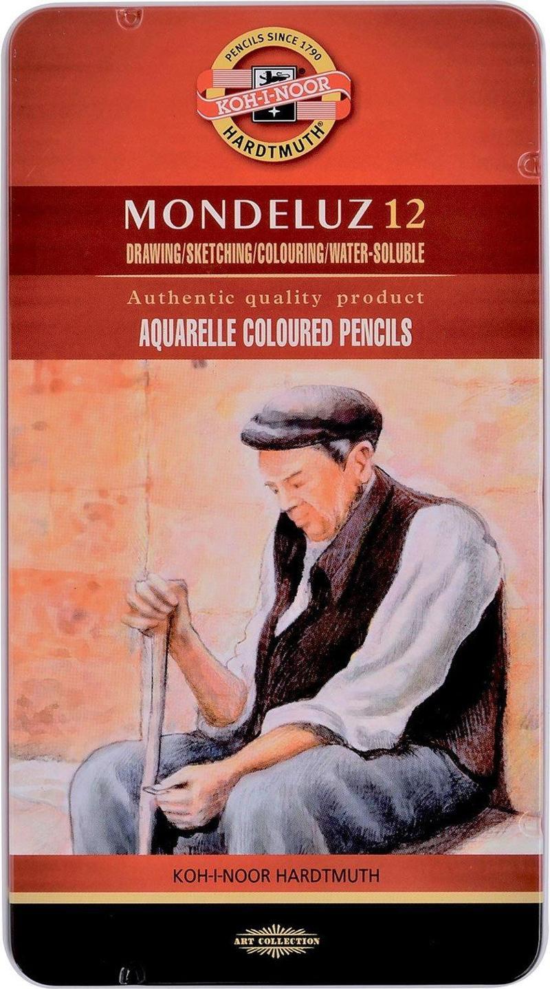 Koh-i Noor Mondeluz Sanatsal Suluboya Kalemi Metal Kutu 12 Renk Of Aquarell Coloured Pencils 3722 12