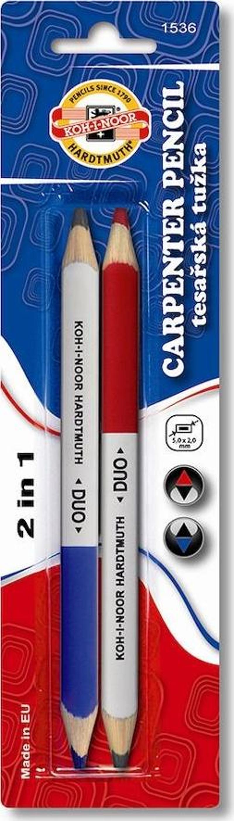 Koh-i Noor Sanatsal Carpenter Pencil Short Marangoz Kalemi Dereceli 1536 2 Red (144 Lü Paket)