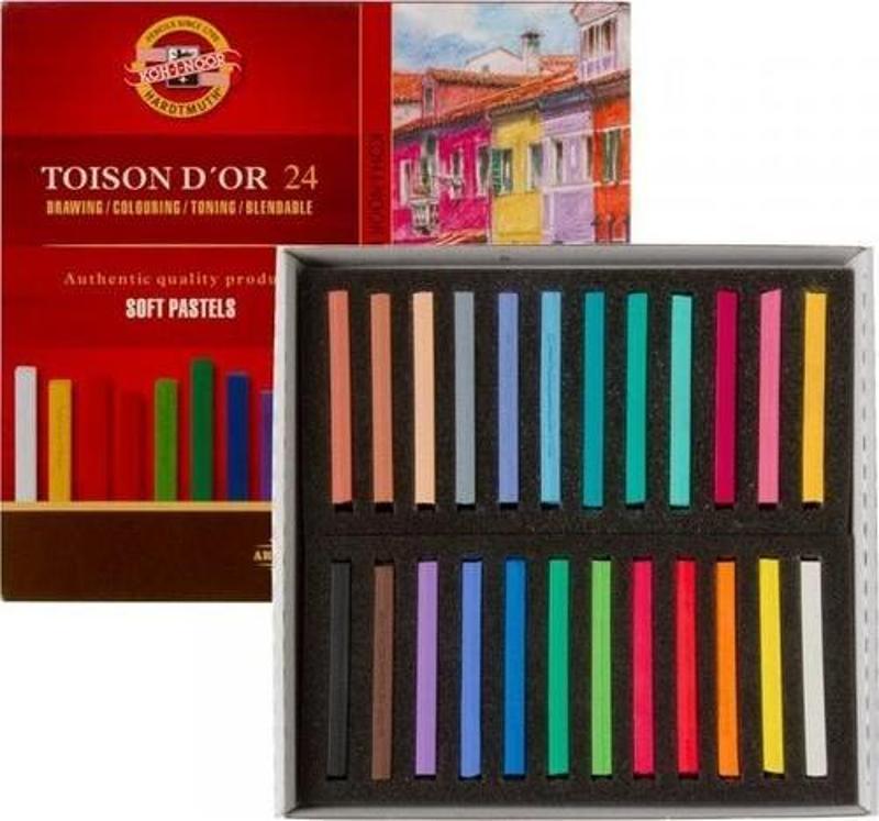 Koh-i Noor Sanatsal Soft Pastel Boya Seti 24 Renk Of Artist´S Dry Chalks Carre 8584 24