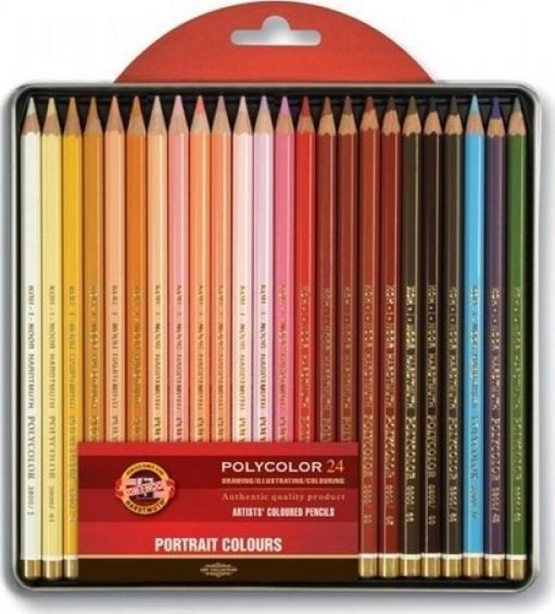 Koh-i Noor Set Of Artists Coloured Pencils Kuru Boya Kalemi 24 Renk Portre Tonları 3824