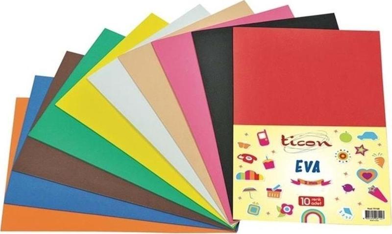 Eva Yapışkanlı 50X70 Cm Karışık Renk (10 Lu Paket) 271820