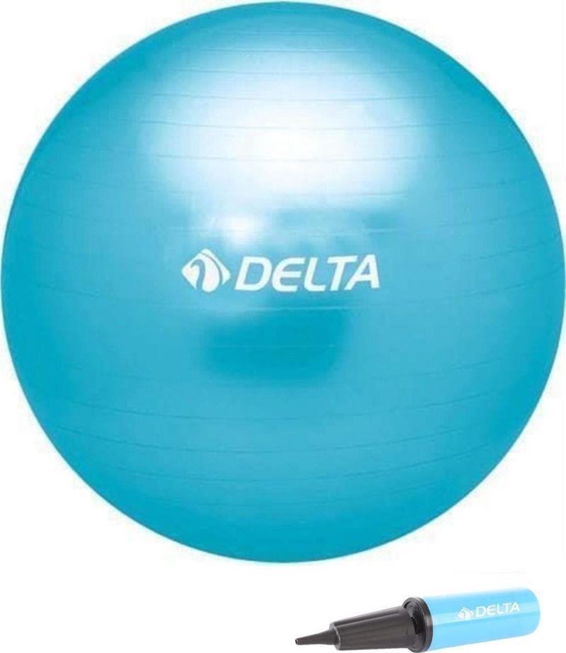 65 cm Turkuaz Deluxe Pilates Topu Ve Çift Yönlü Pompa Seti
