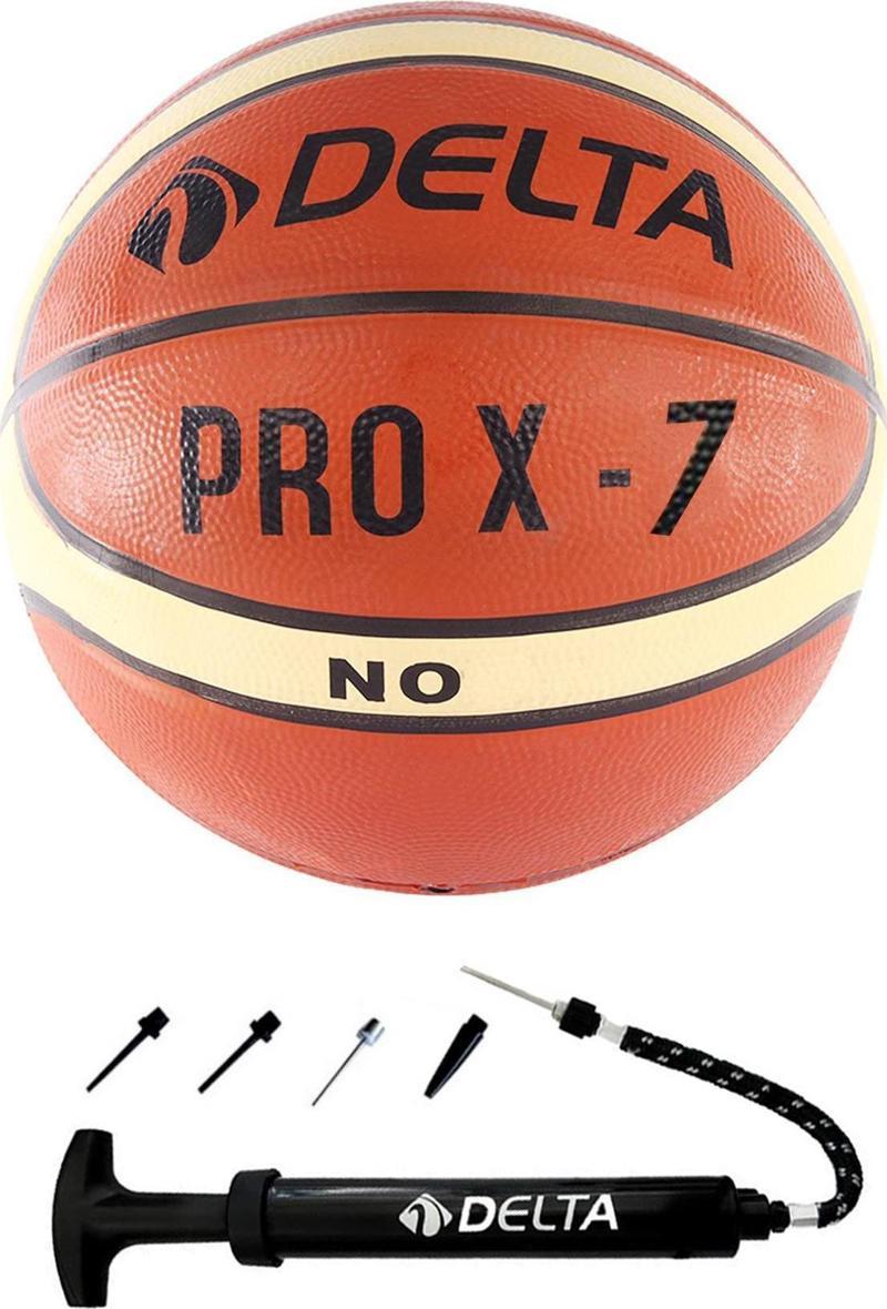 Pro X Deluxe Kauçuk 7 Numara Basketbol Topu + Top Pompası