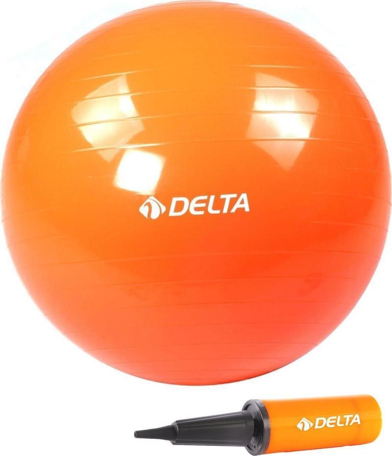 55 cm Turuncu Deluxe Pilates Topu Ve Çift Yönlü Pompa Seti