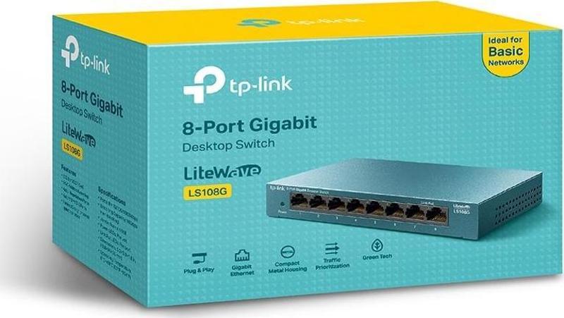 8 Port 10-100-1000 Mbps Switch Metal Kasa Ls108G