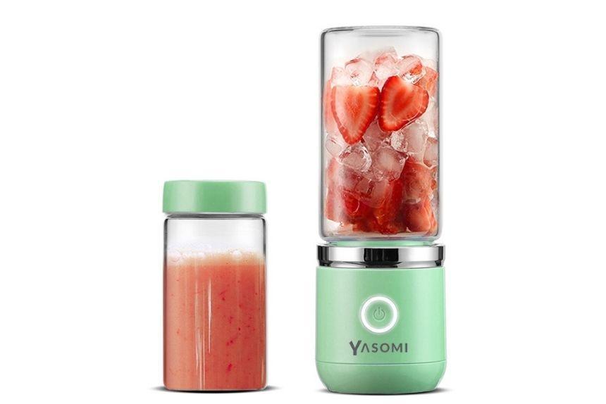 Yasomi Taşınabilir Kablosuz Şarjlı Cam Smoothie El Blenderi Yeşil