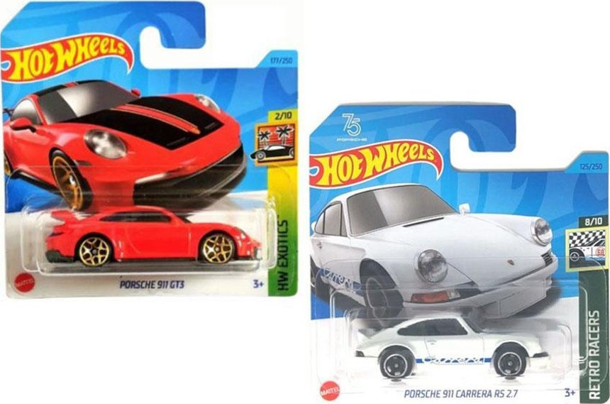 Hot Wheels 2 Araç Porsche Set 911 GT3 & 911 Carrera RS 2.7 (1:64)