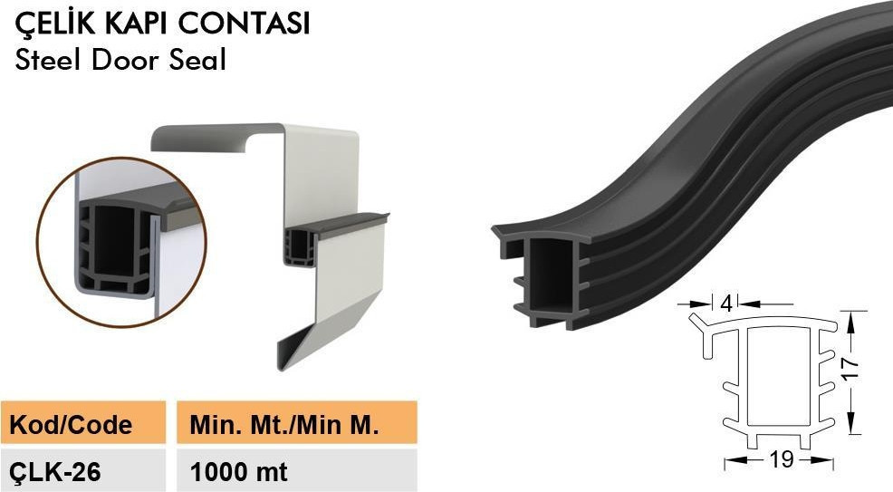 Contacall Çelik Kapı Ftitli Çelik Kapı Contası Siyah Renk 6 Metre ...